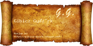 Gibicz Györk névjegykártya